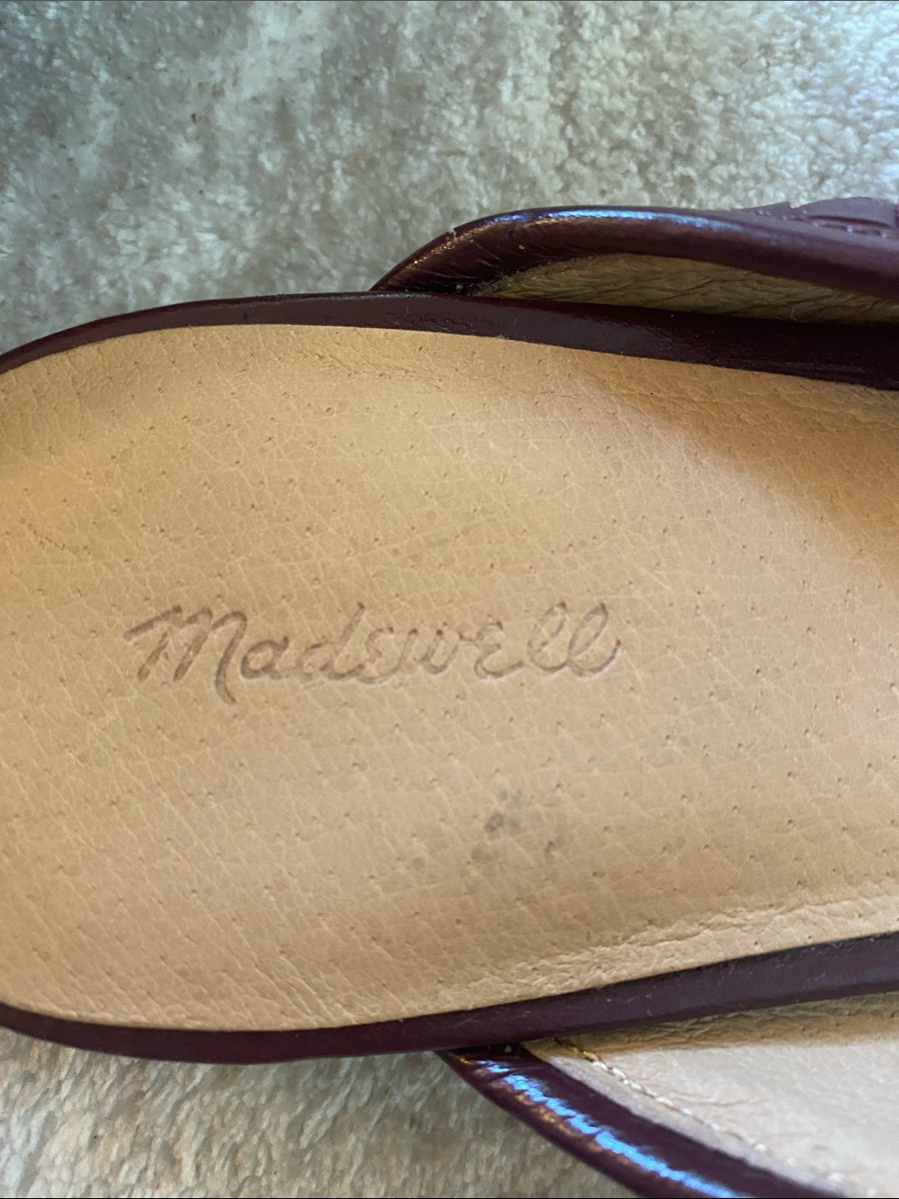 Madewell Woven Leather Mules in Burgundy - Picture 2 of 3